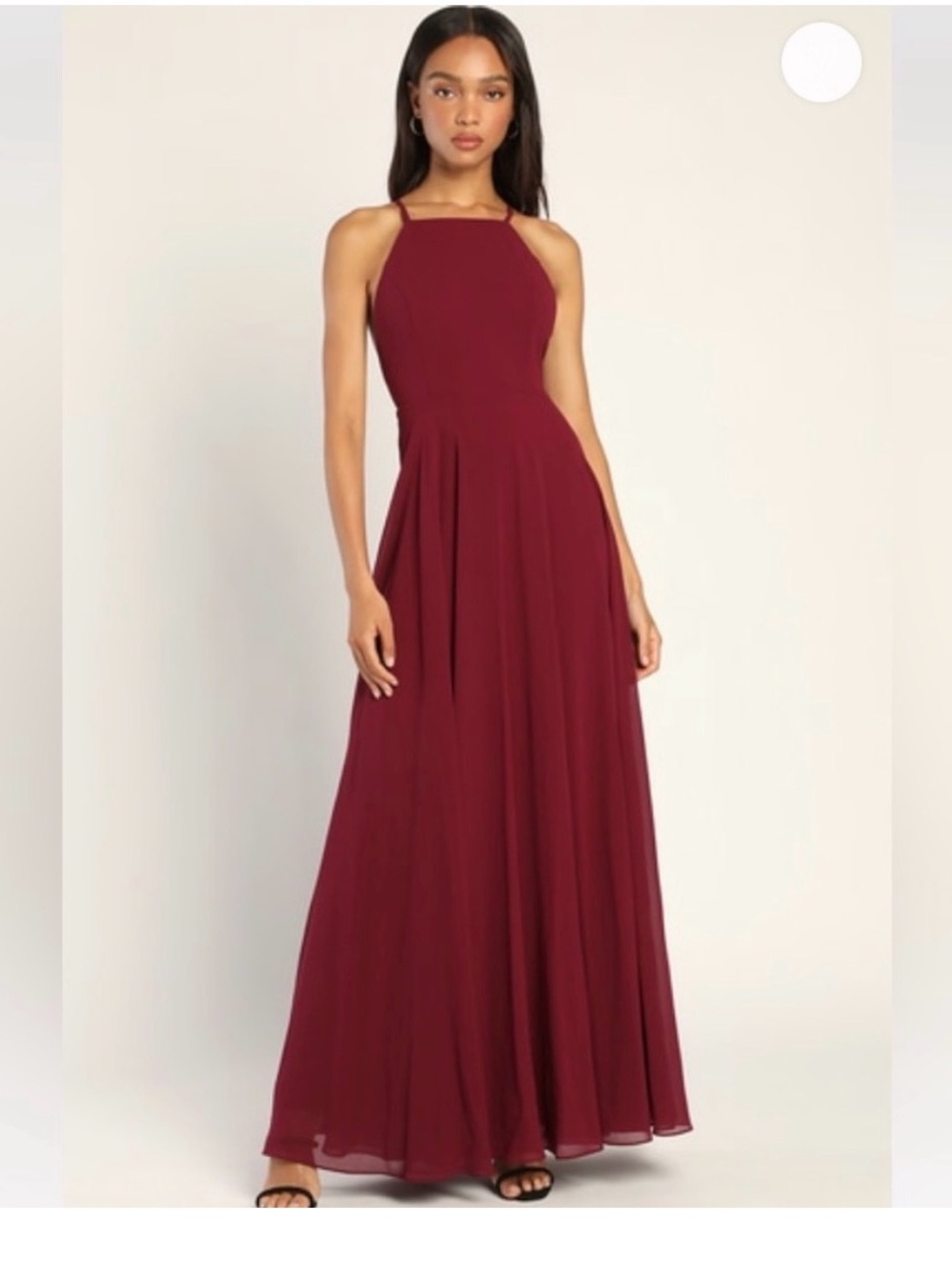 Lulus Burgundy Halter Evening Gown